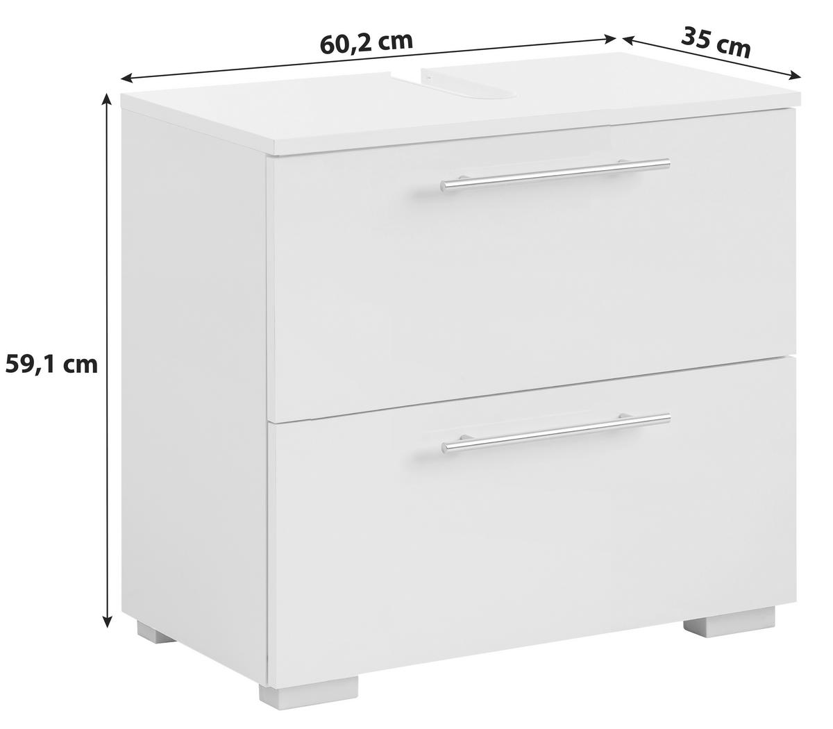 Waschbeckenunterschrank Carlos B: 60,2 cm Eichefarben - Eichefarben/Silberfarben, KONVENTIONELL, Holzwerkstoff (60,2/59,1/35cm) - MID.YOU