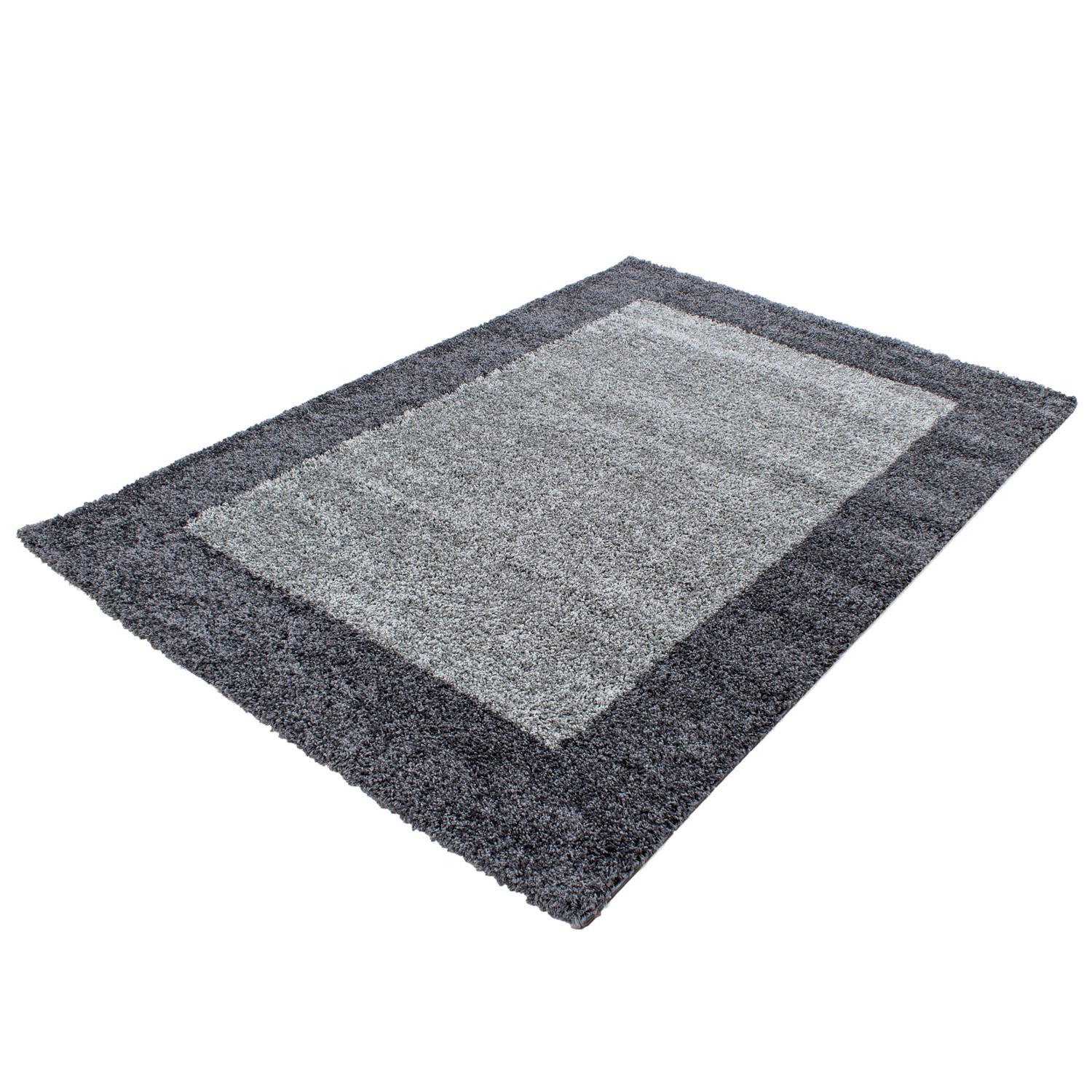 Hochflor Teppich Grau Life 200x290 cm