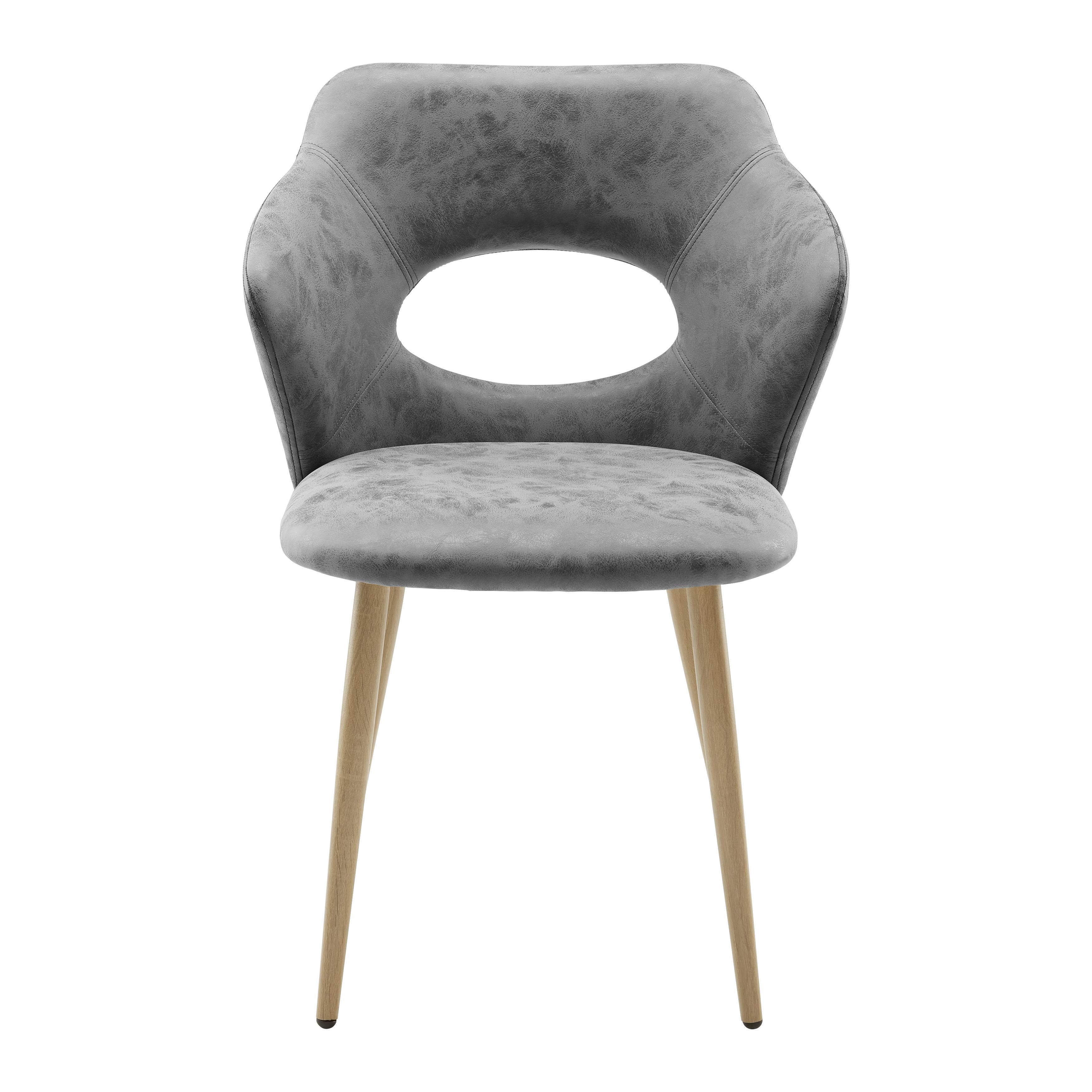 Jídelní Židle Liz - barvy dubu/světle šedá, Moderní, kov/textil (58/82/58cm) - Modern Living