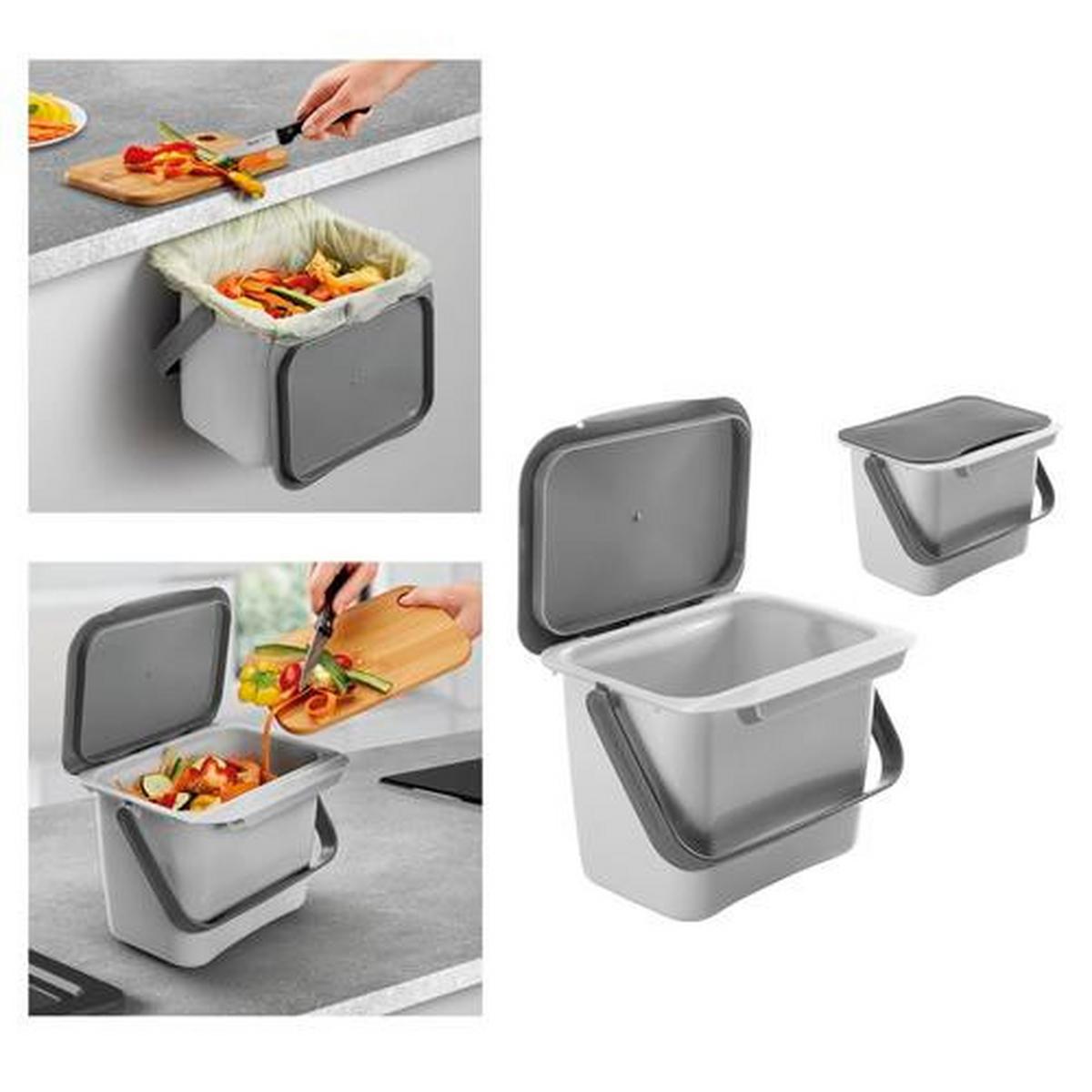 Abfallsammler Bin Tex 4 L Grau Zum Einklemmen BxHxT 25x20x19 cm - Grau, Basics, Kunststoff (25/20/19cm) - Metaltex