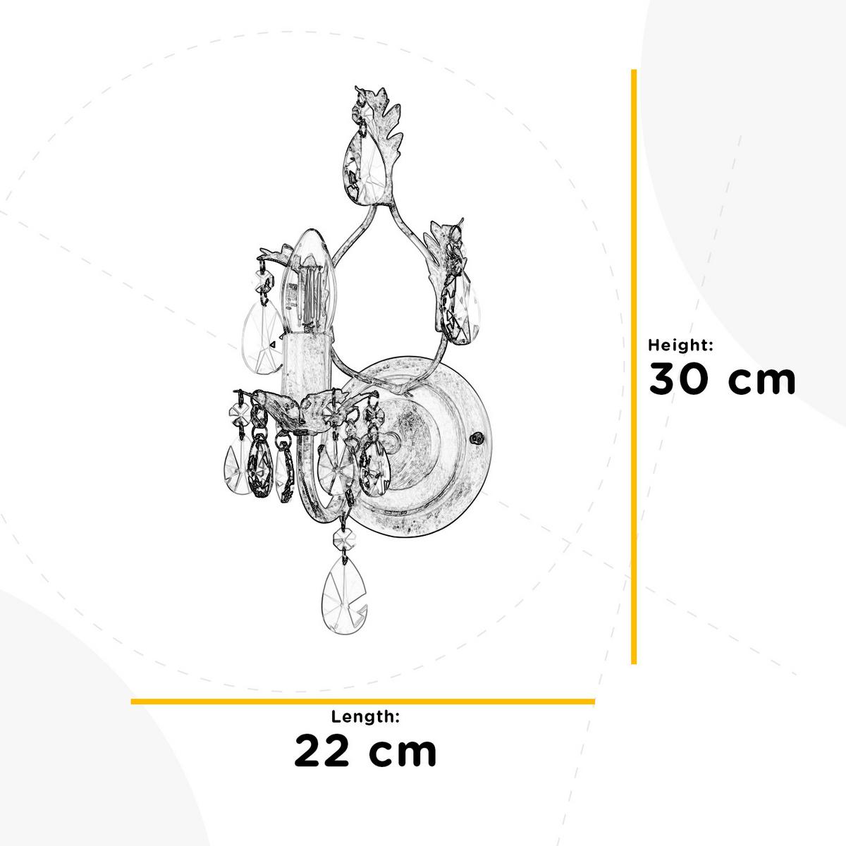 Wandleuchte 4670/ap - Bronzefarben, KONVENTIONELL, Glas/Metall (22/13/30cm)