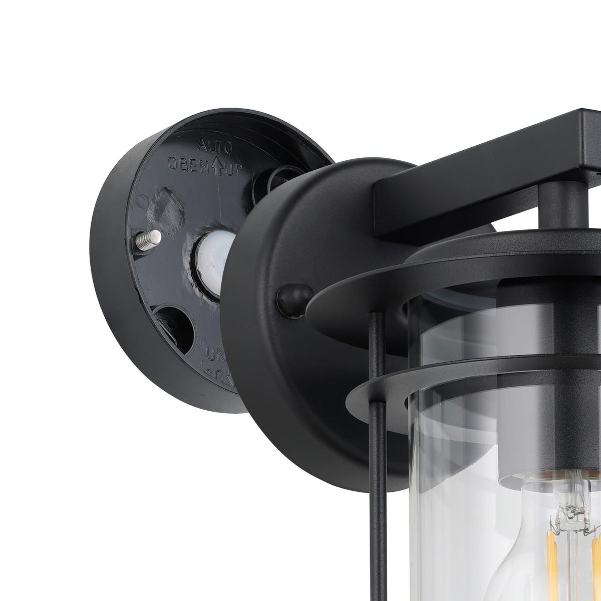 Außenwandleuchte Valdeo 60w Metall Glas, Wandmontage - Klar/Transparent, KONVENTIONELL, Glas/Metall (16,5/27,5/20cm) - Eglo