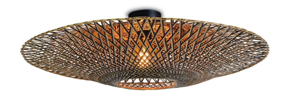 Deckenleuchte Bali/C/8720/Bn - Schwarz/Naturfarben, Trend, Holz (87/23cm) - Good & Mojo