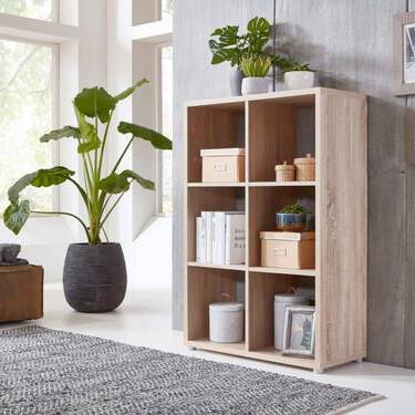 Standregal Nizza Typ 11 - Silberfarben/Sonoma Eiche, MODERN, Holzwerkstoff (72/108,5/33cm) - MID.YOU