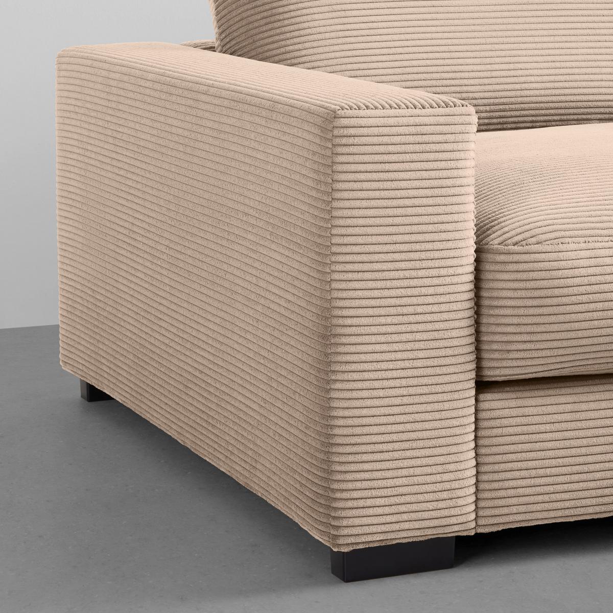 Rohová sedačka PEDRO, pravá, karamelový menčester - karamelová, Modern, textil (265/180cm) - Mömax