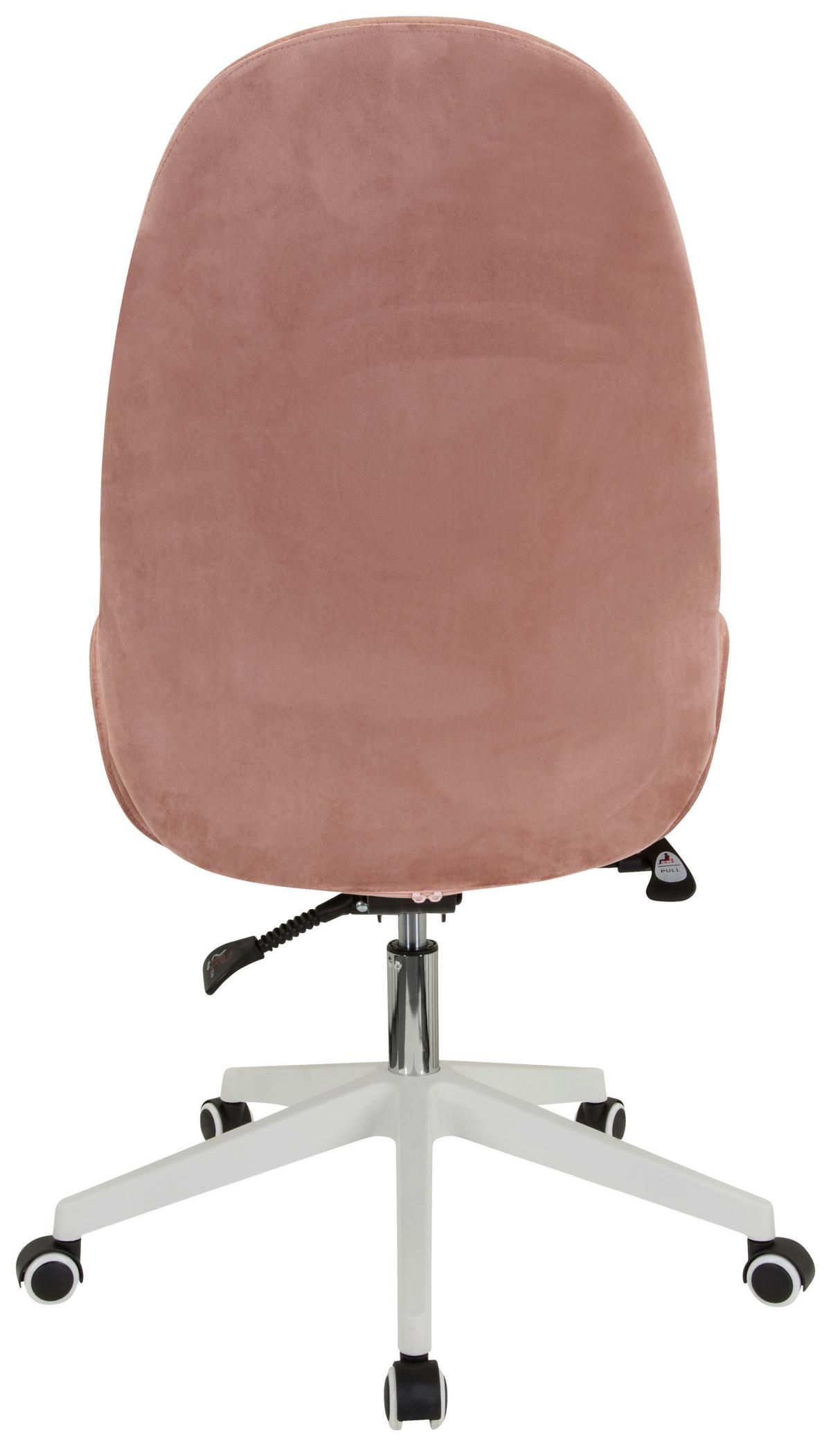 Drehstuhl Avea Mit Wippfunktion Rosa - Weiß/Rosa, Basics, Kunststoff/Textil (56/104/58cm) - MID.YOU