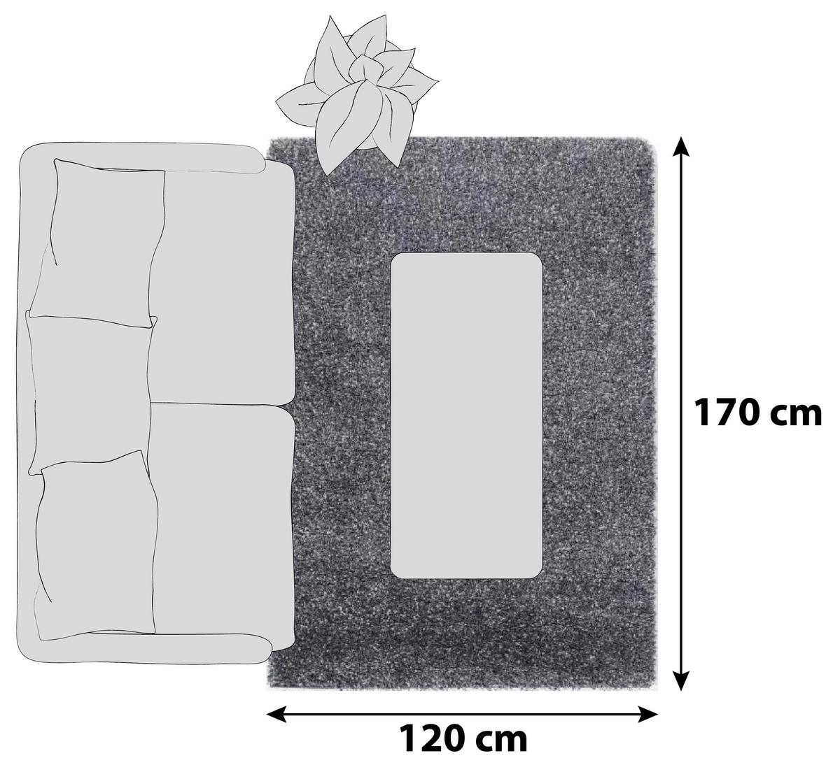Hochflorteppich Fashion Shaggy Blau/Grau 120x170 cm - Blau/Grau, Basics, Textil (120/170cm) - Novel