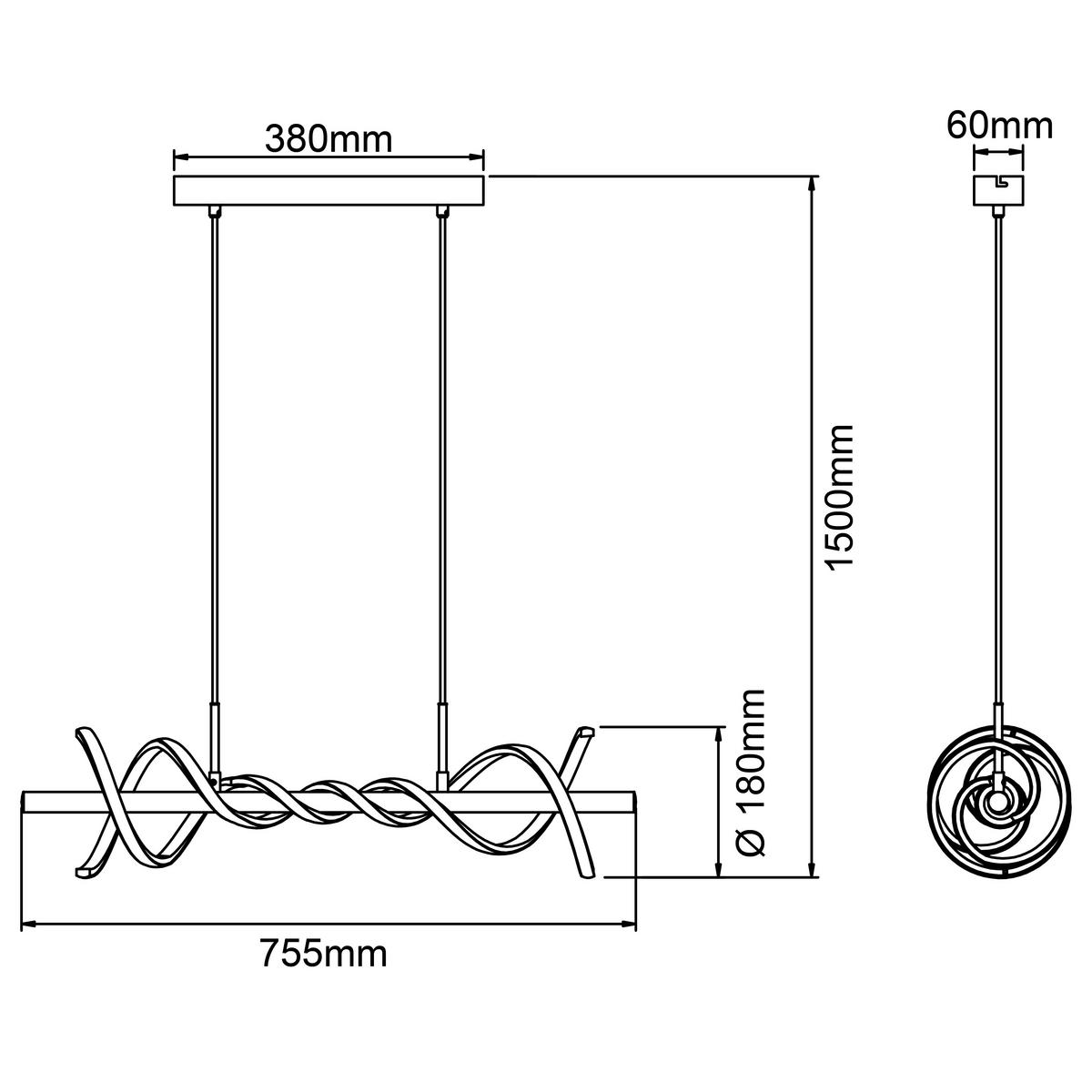 LED-Pendelleuchte G99818/06 Amalie - Schwarz, Design, Kunststoff/Metall (75,5/18/150cm) - Brilliant