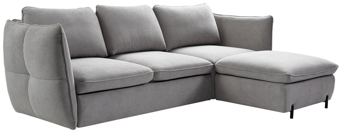 Ecksofa Baloo, Grau S: 262x178 cm - Schwarz/Grau, MODERN, Textil (262/178cm) - MID.YOU