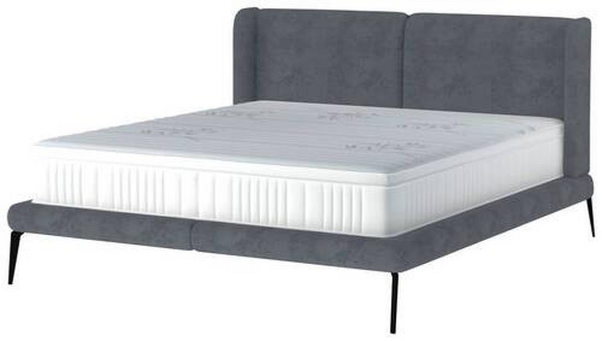 Polsterbett Tessina Sorisso - Hellgrau/Schwarz, MODERN, Textil (180/200cm) - Livetastic