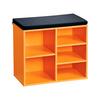 Schuhregal Mit Sitzkissen Orange, Schwarz B: 51,5 Cm - Schwarz/Orange, Basics, Holzwerkstoff/Textil (51.5/48/29.5cm) - Kesper