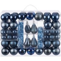 Christbaumkugel-Set Sigried - Dunkelblau, KONVENTIONELL, Kunststoff - Luca Bessoni