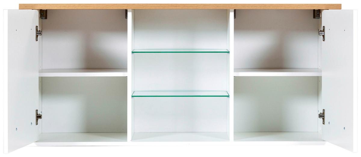 Závěsná skříňka SAN SAN - bílá/barvy stříbra, Moderní, kov/kompozitní dřevo (130,3/57,5/33cm) - Mömax