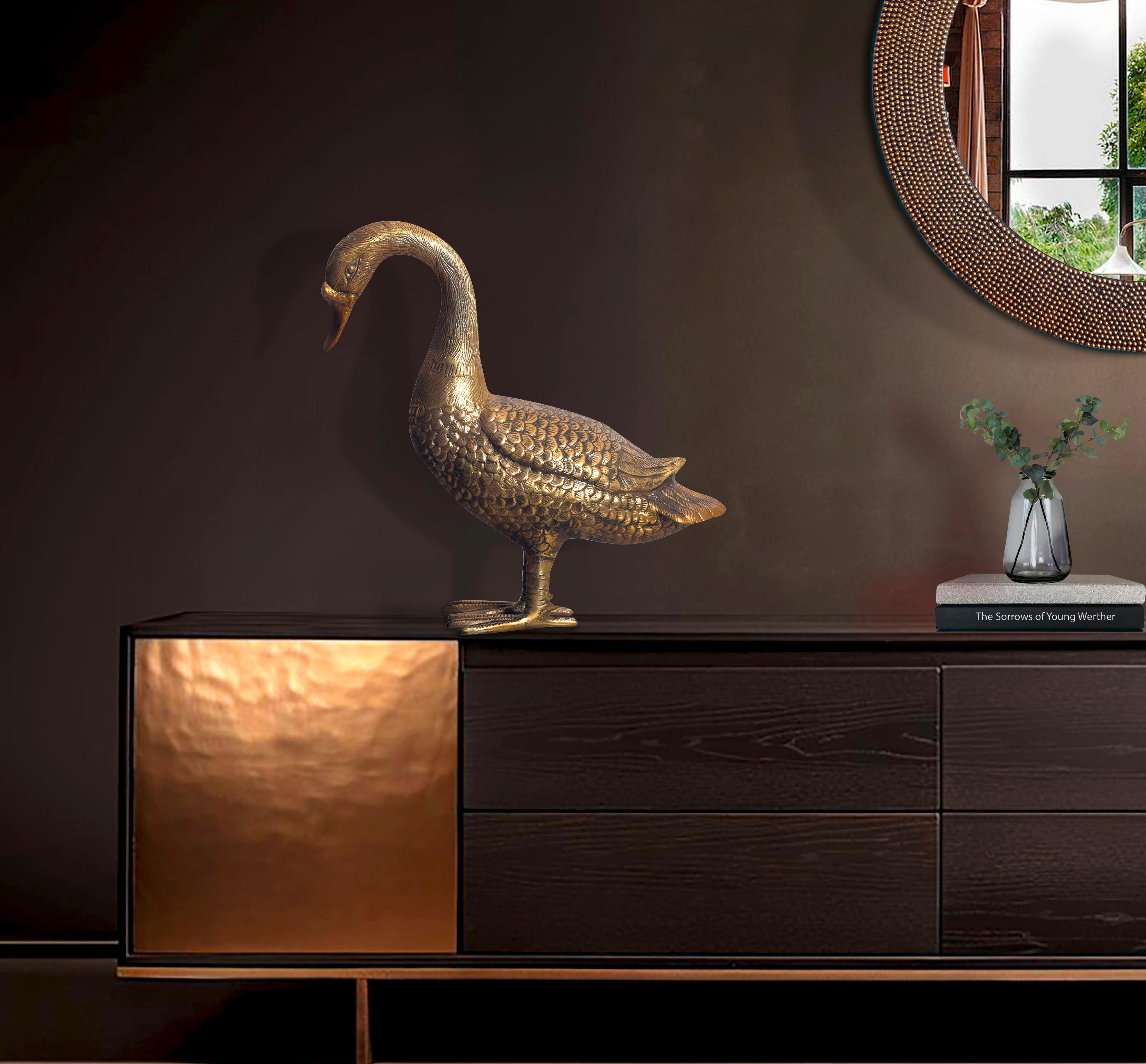 Dekotier Gans B: 46 cm - Goldfarben, Design, Metall (46/42/19cm) - Livetastic