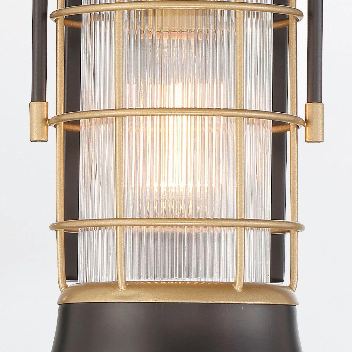 Kültéri Falilámpa Qn-Rivamar-S-Blk-Gd - többszínű, Konventionell, üveg/fém (33,5/15,3/18,4cm) - Elstead Lighting