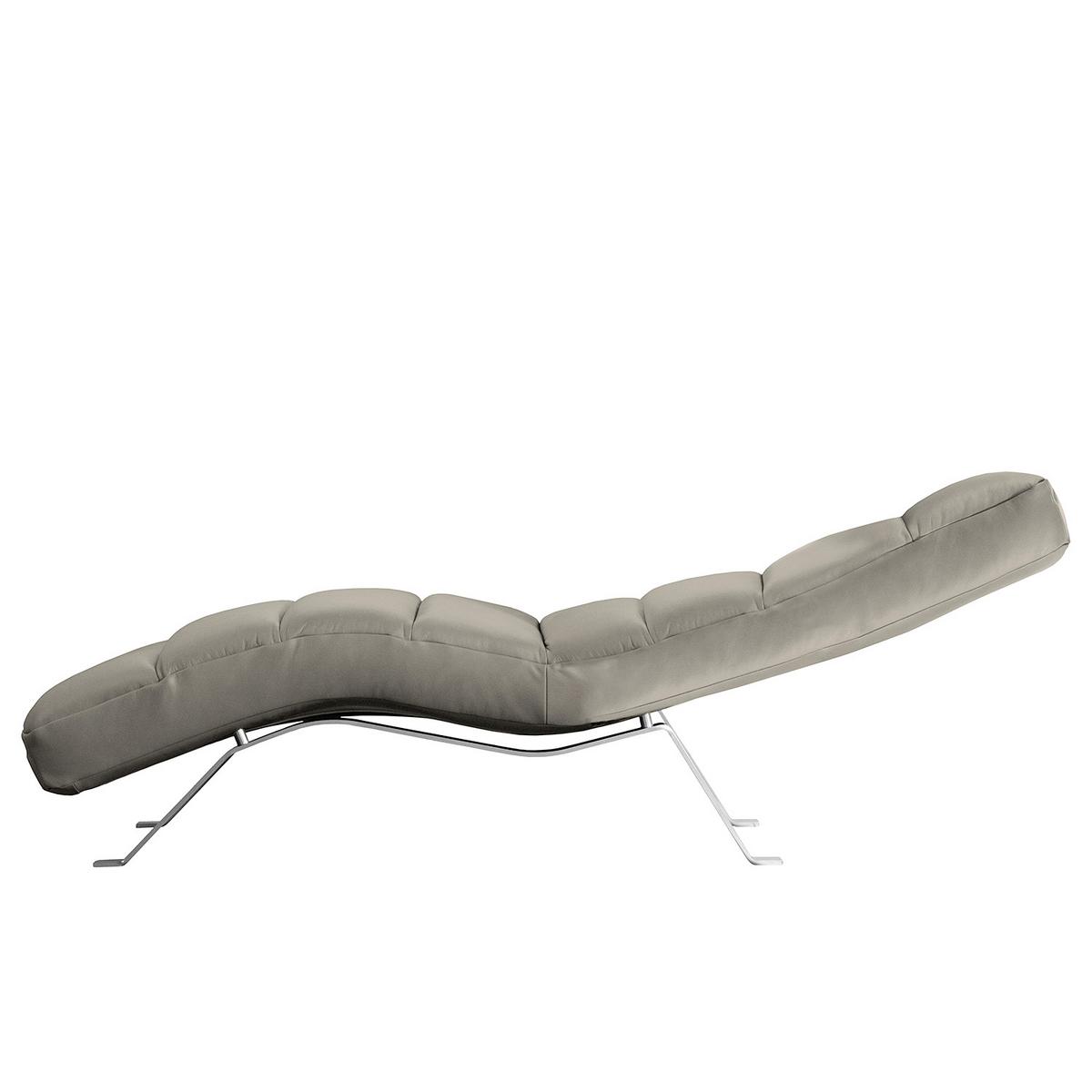 Relaxliege Swing Silver Grau B: 65 Cm - Silberfarben/Grau, Design, Leder (65/65-95/171cm) - Livetastic