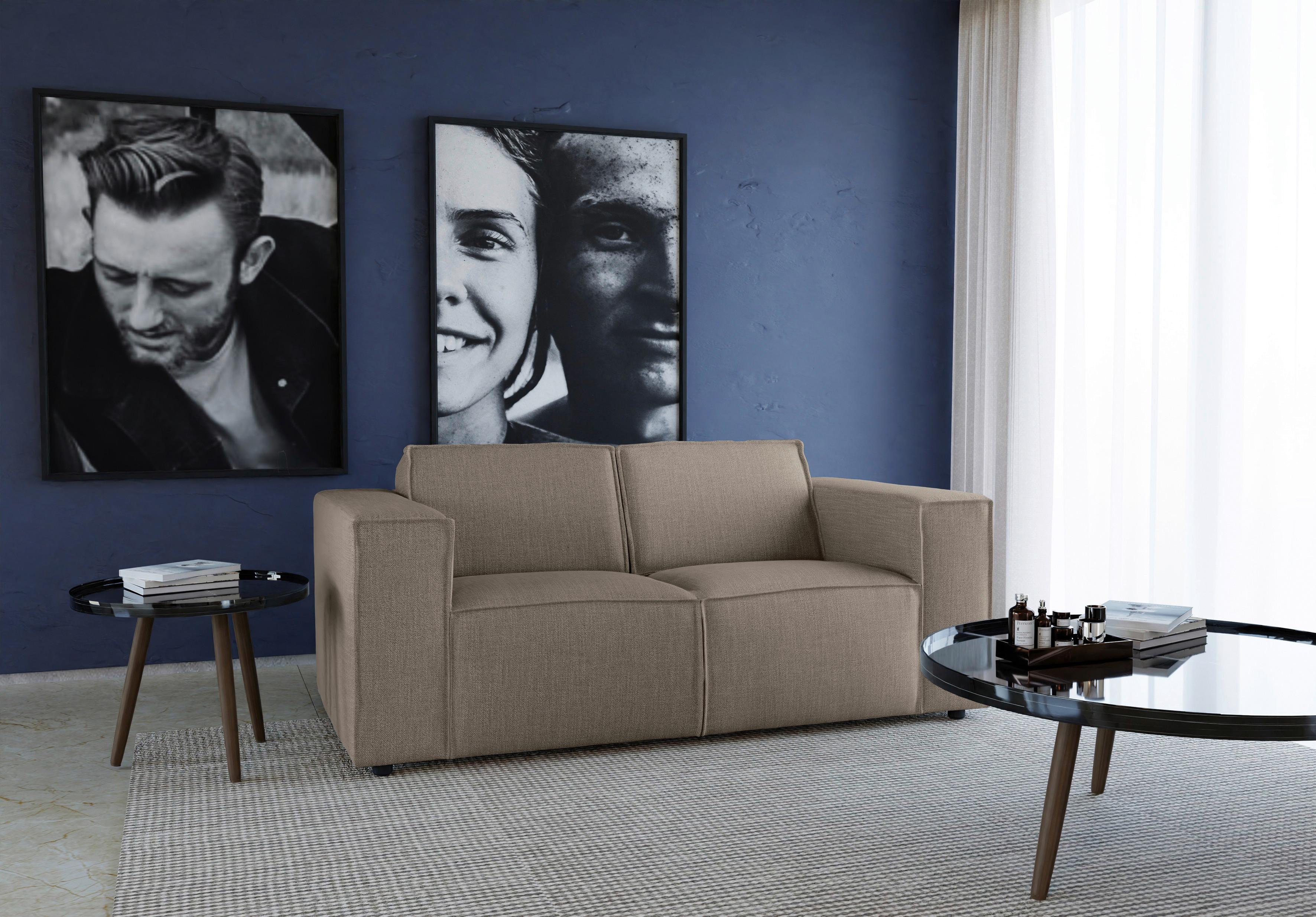 2-sitzer-sofa Dice Taupe/grau - Taupe/Schwarz, MODERN, Textil (185/80/102cm) - MID.YOU