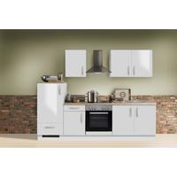 Küchenblock White-Premium - Weiß Hochglanz/Weiß, KONVENTIONELL, Holzwerkstoff (270cm) - Menke