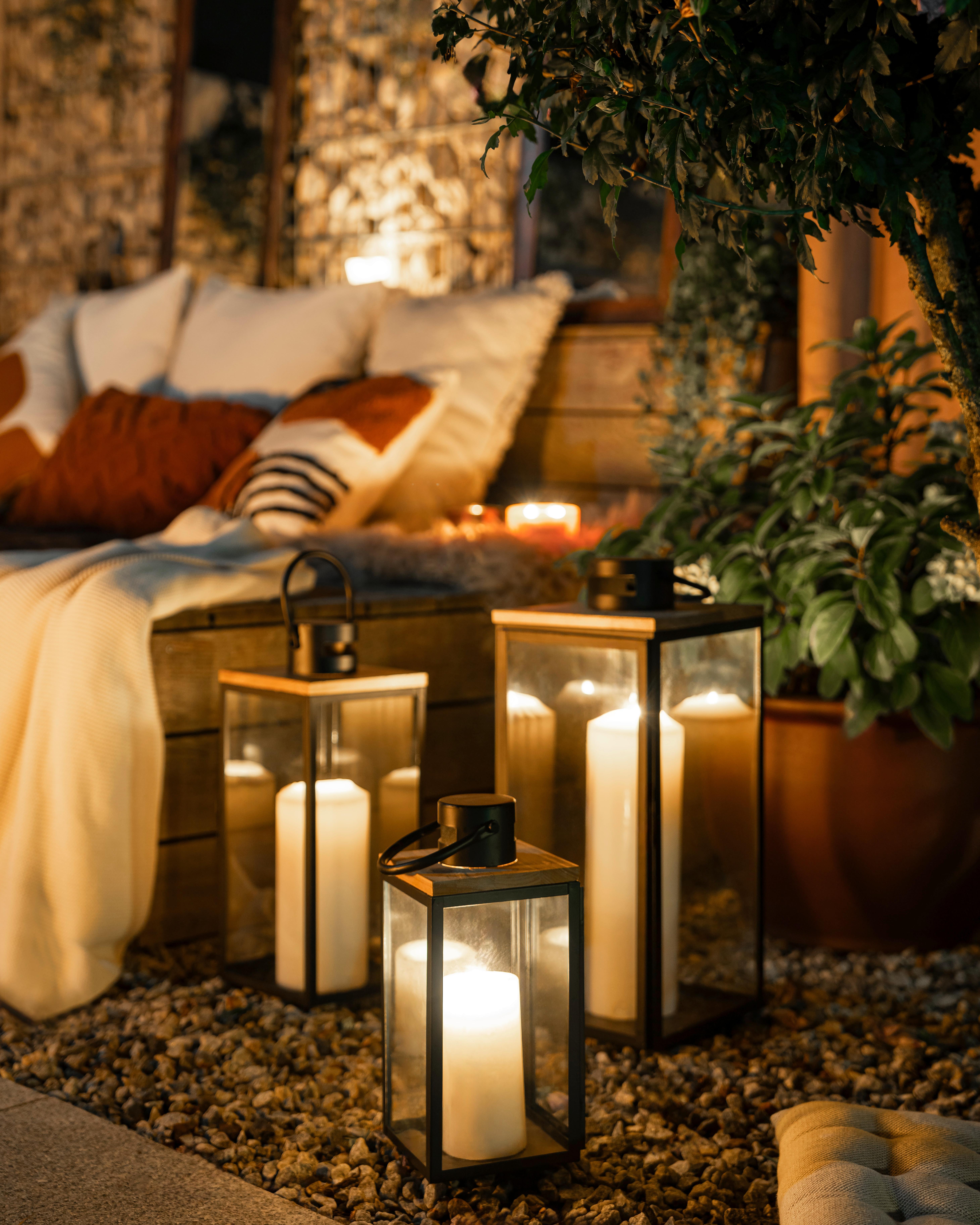 Lampáš Pure, výška: 39,5cm - čierna, kov/kompozitné drevo (16/39,5/17cm) - Premium Living