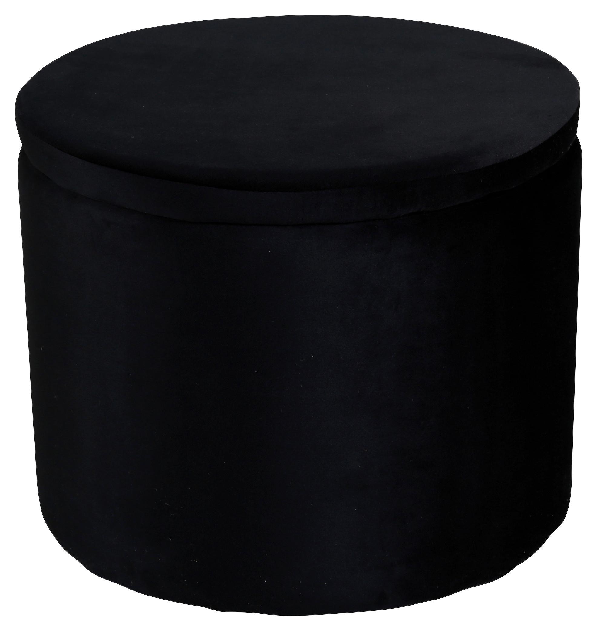Pouf Dunken - Schwarz, Design, Textil (51/43/51cm) - Livetastic