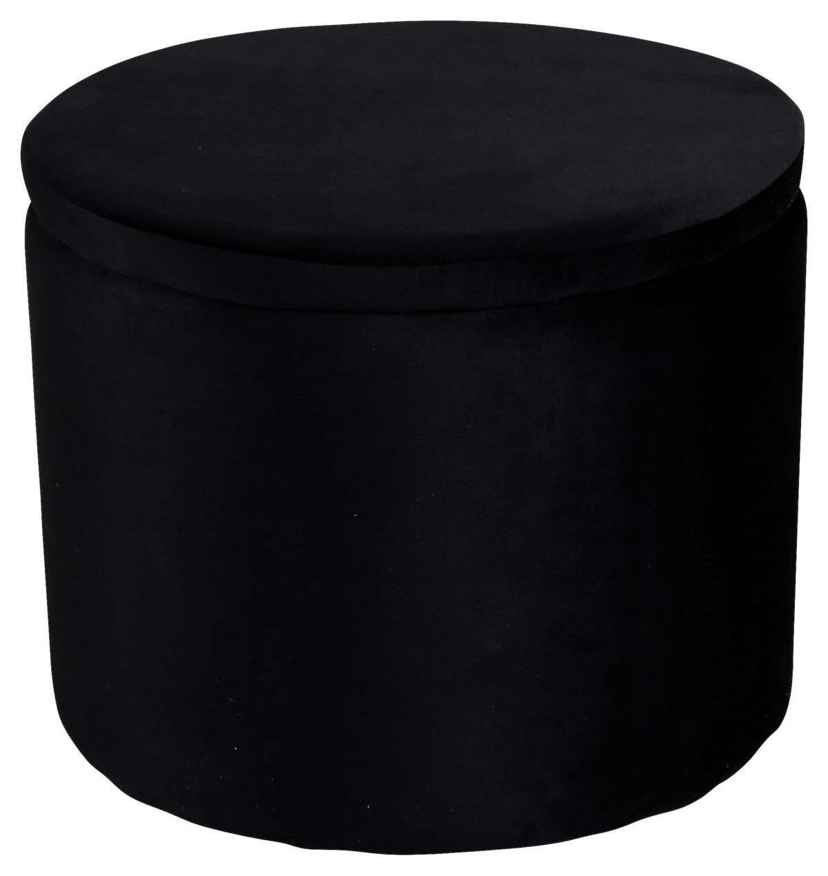 Pouf Dunken - Schwarz, Design, Textil (51/43/51cm) - Livetastic