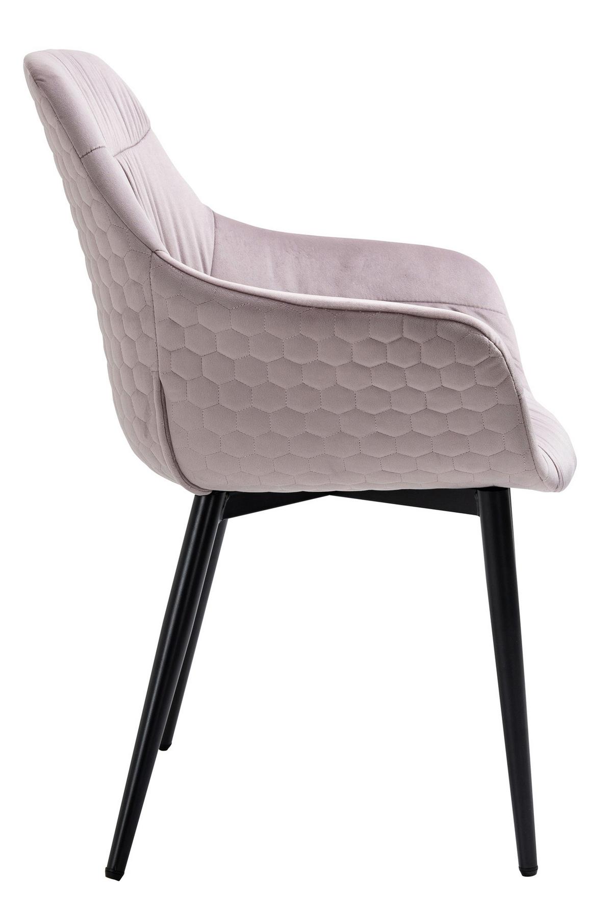 Armlehnstuhl Rosa B: 63 Cm - Schwarz/Rosa, MODERN, Textil/Metall (63/81,5/61cm) - Livetastic