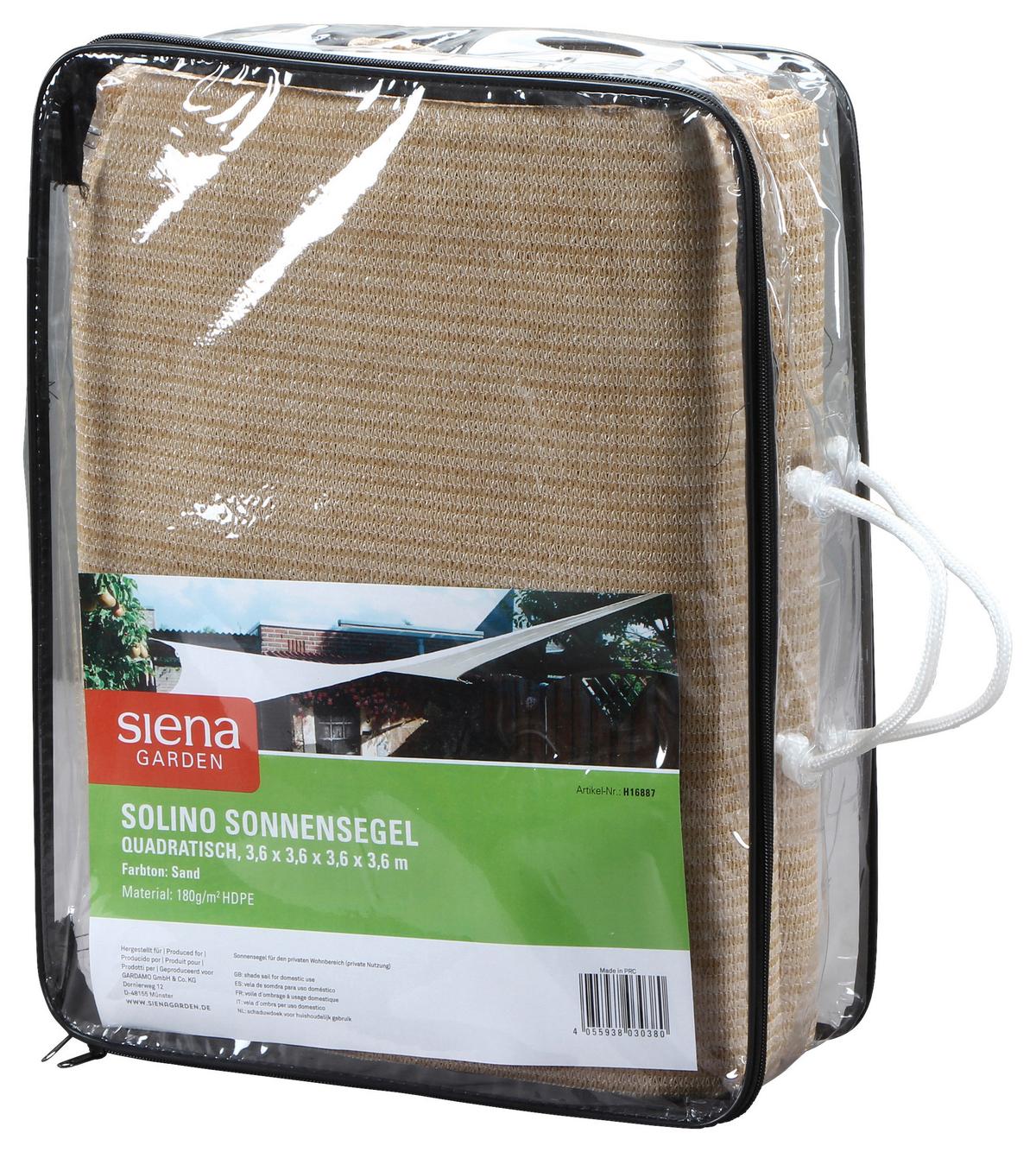 Sonnensegel H16887 - Sandfarben, MODERN, Textil/Metall (360/360/360cm) - Siena Garden