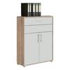 Aktenschrank versperrbar Weiß/Eiche Dekor B: 84,5 cm - Weiß/Sonoma Eiche, MODERN, Holzwerkstoff (84,5/114/33cm) - MID.YOU