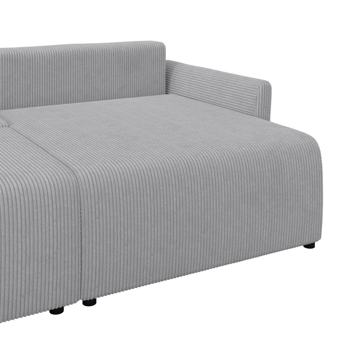 Ecksofa mit Schlaffunktion Sonos Silberfarben 228x146 cm - Ecru/Silberfarben, MODERN, Textil (228/146cm)