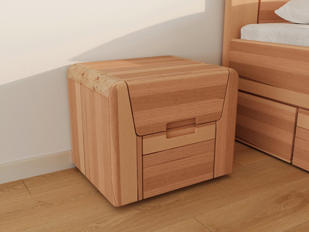 Nachtkästchen Zeno Kernbuche B: 50 cm - Kernbuche, MODERN, Holz (50/40/42cm) - MID.YOU