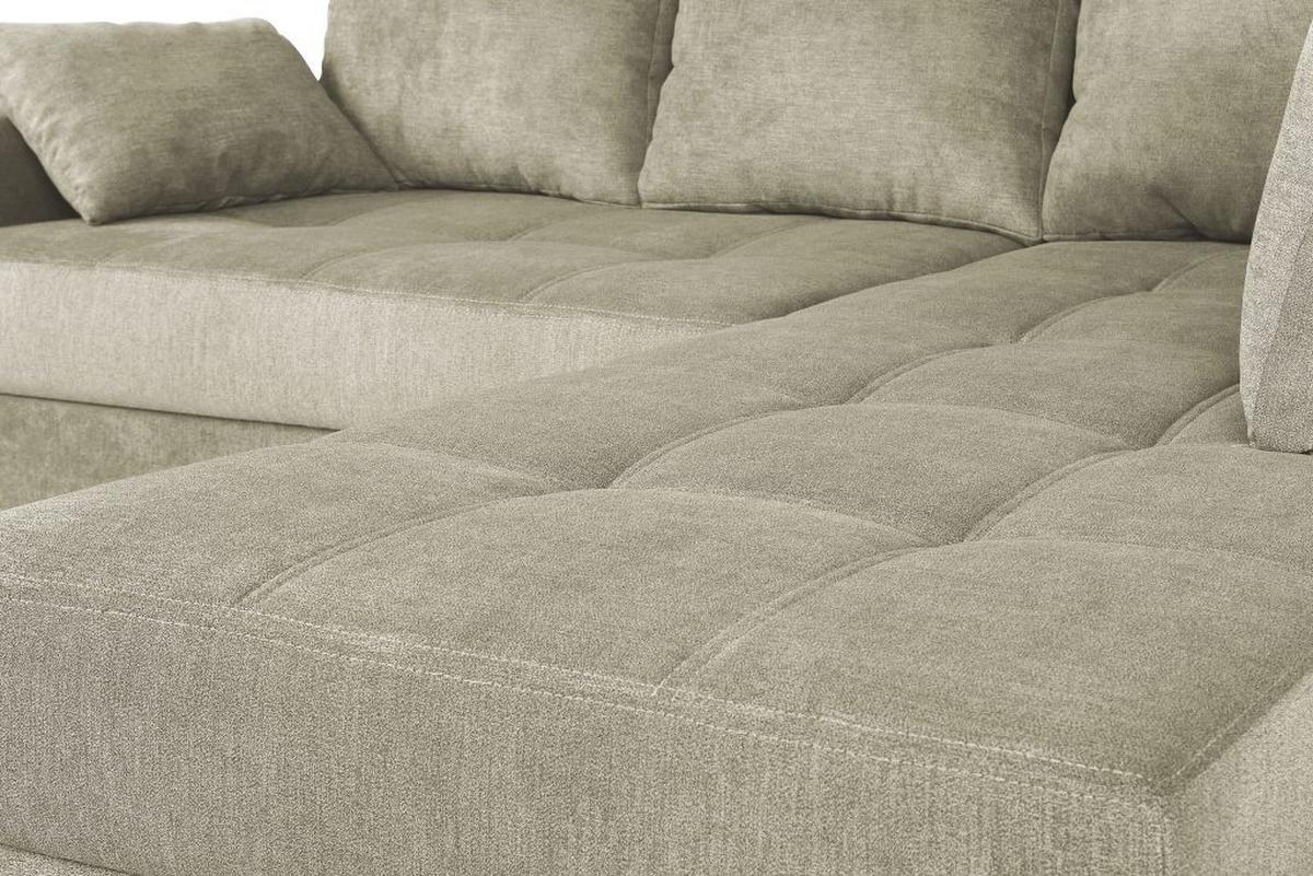 Sedačka LARS, oboustranná, béžová / antracitová - černá/barvy chromu, Design, textil/plast (260/218cm)