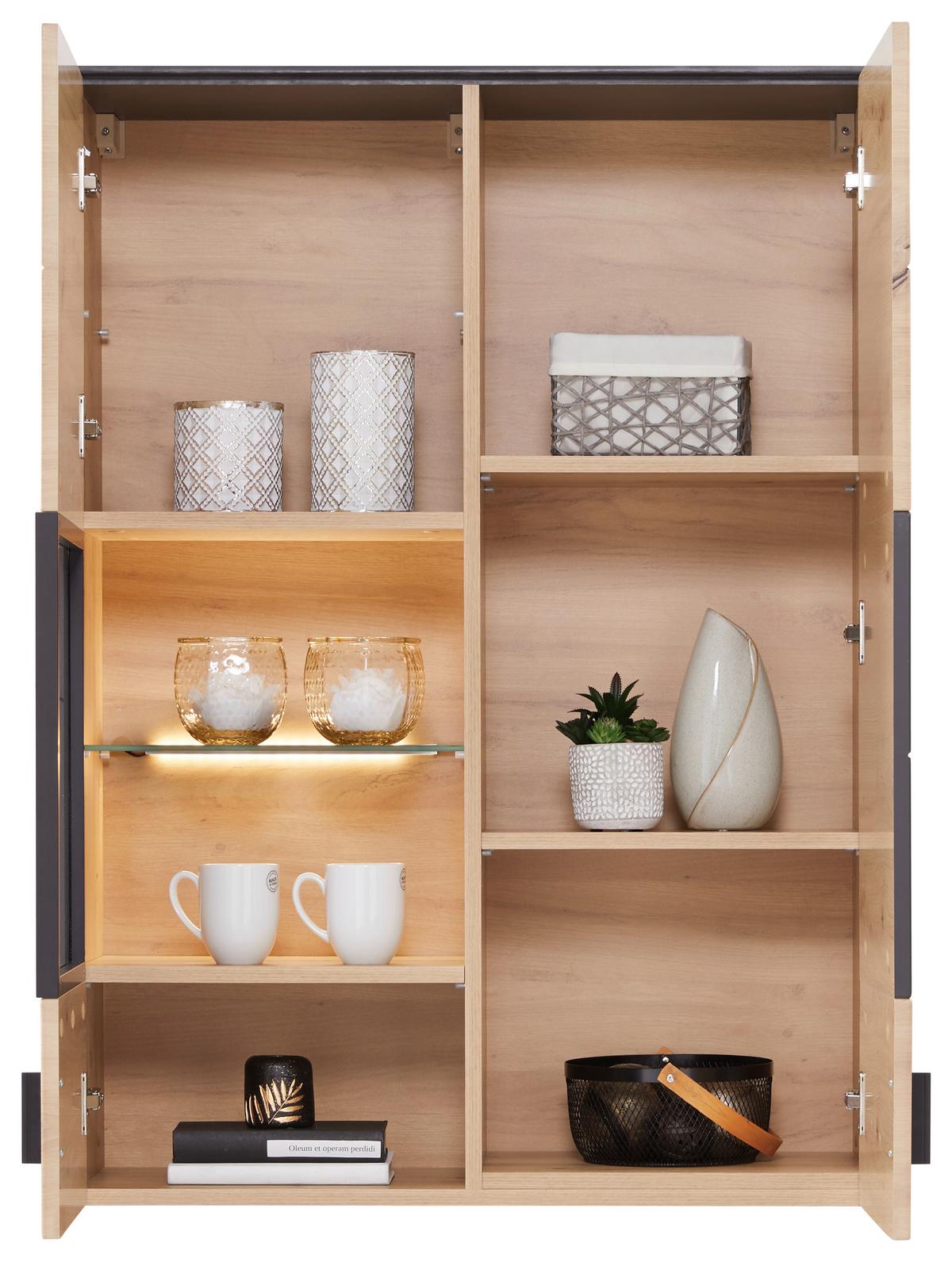 Wohnkombination Modern 4 -Teilig. Tonale 5, Eiche Dekor/Grau - MODERN (293,5/207,6/40cm)