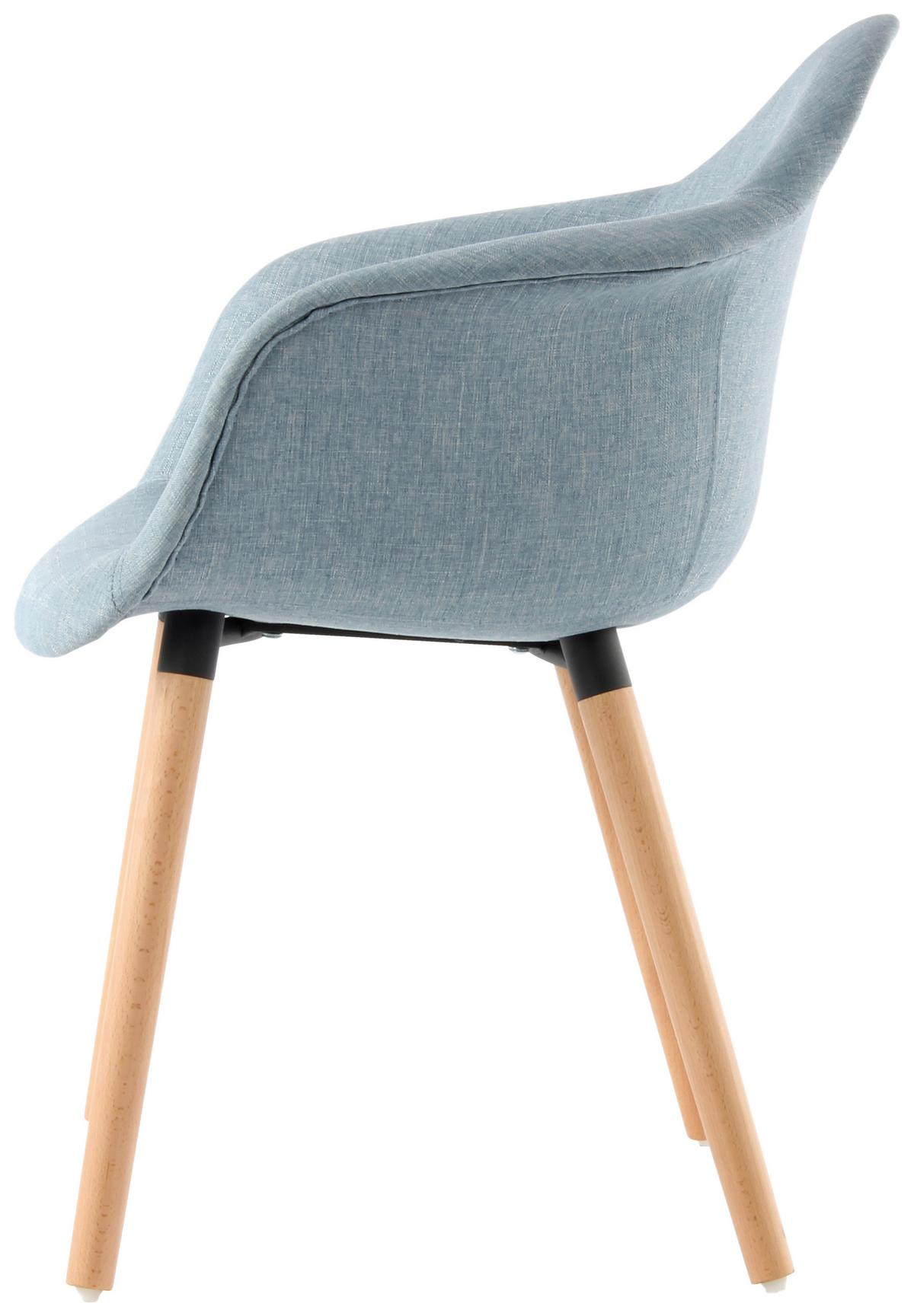 Armlehnstuhl-set Winston 325 Blau - Blau, Design, Holz/Kunststoff (62/80.5/64cm) - Kayoom