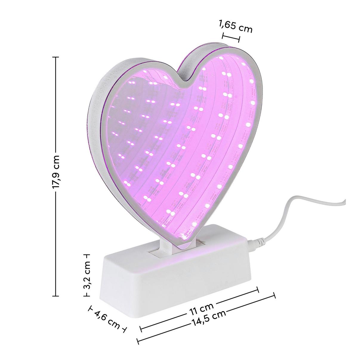 LED-Dekoleuchte Heart - Transparent/Weiß, Basics, Kunststoff (14,5/4,6/17,9cm) - Luca Bessoni