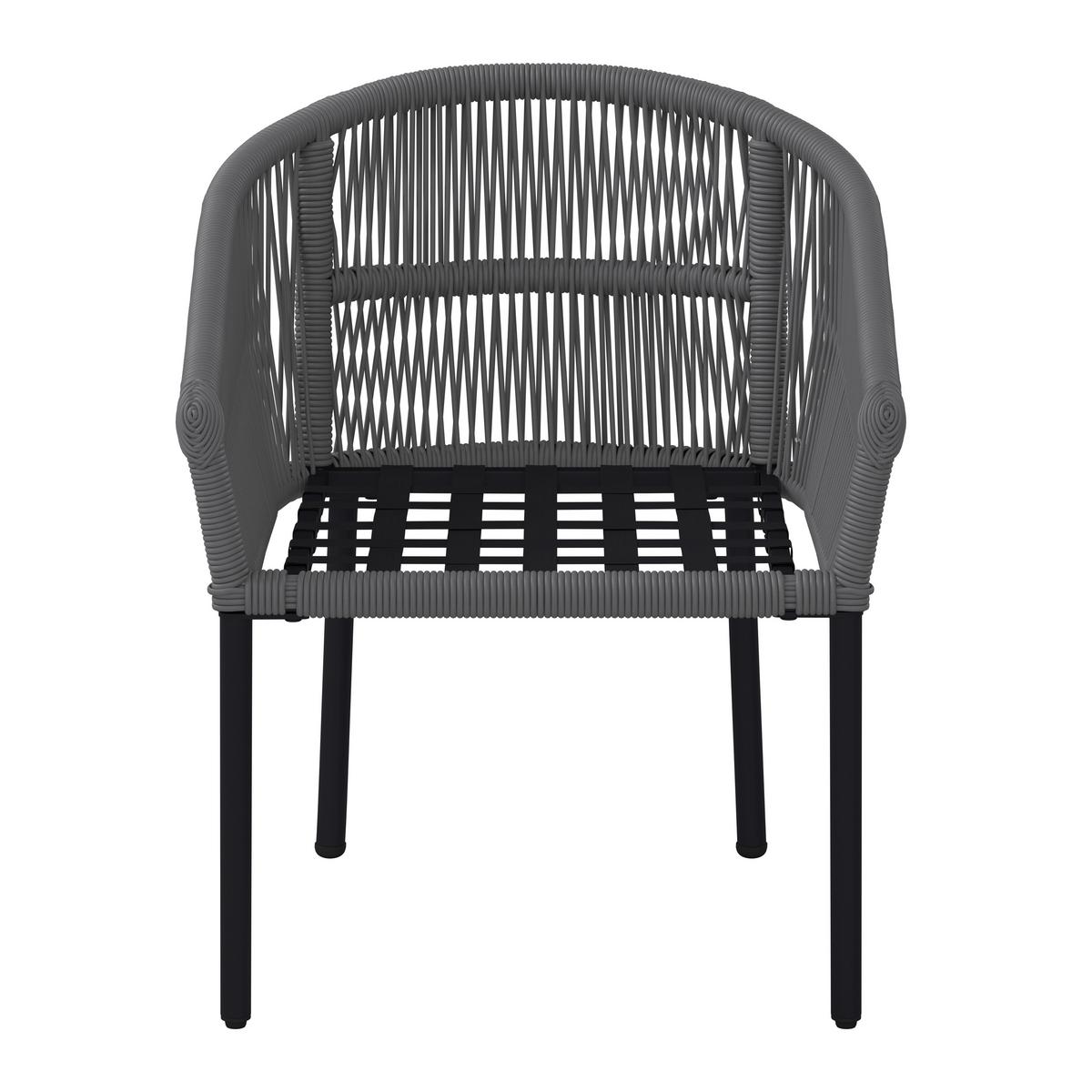 Balkonmöbel Set Capri Metall mit Kissen - Dunkelgrau/Hellgrau, MODERN, Textil/Metall - Beldano