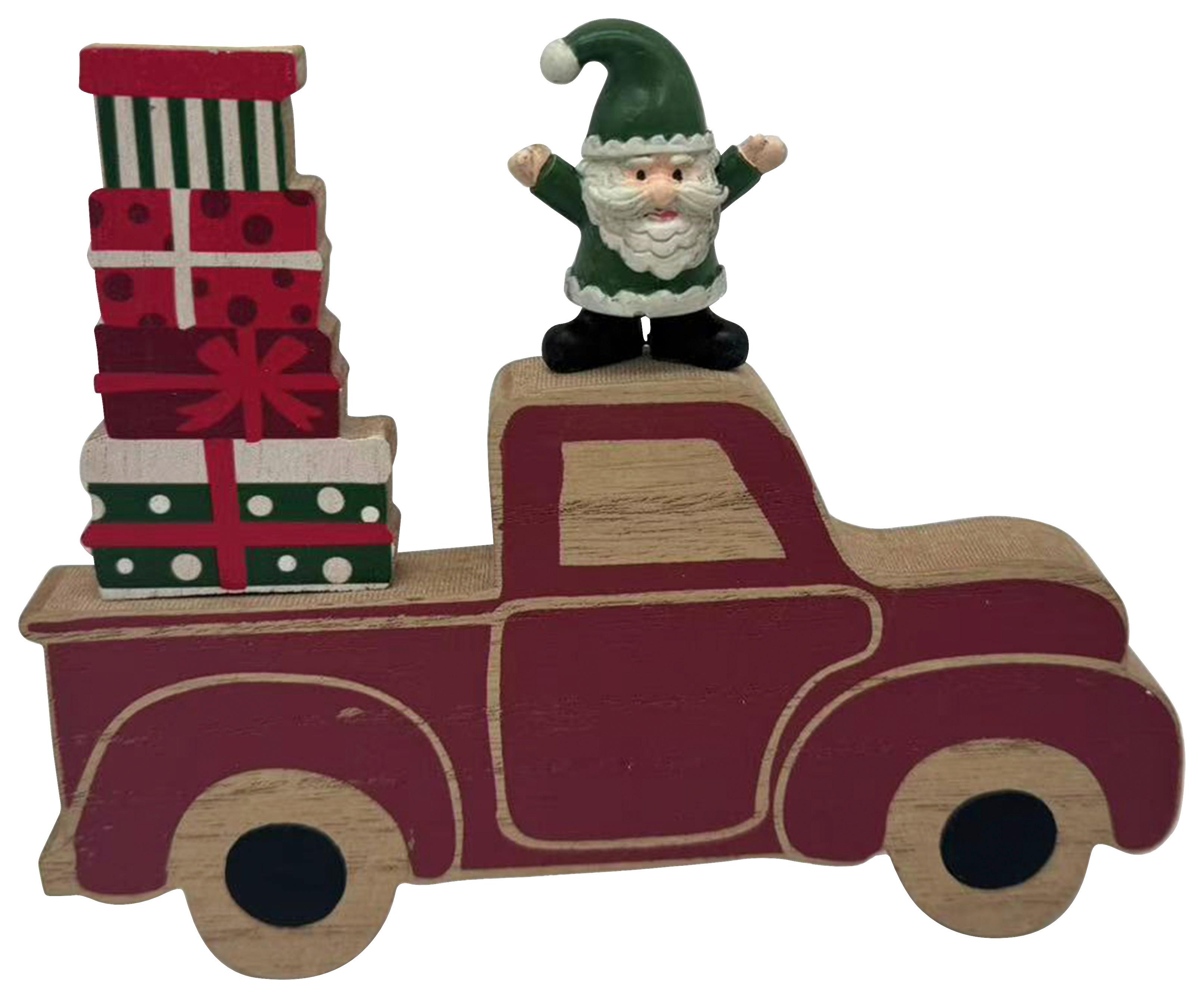 Dekoračný vozík SANTA - zelená/prírodná farba, Konventionell, kompozitné drevo/plast (16/13/1,5cm) - Mömax