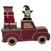 Dekorační vůz SANTA - zelená/přírodní barvy, Konvenční, kompozitní dřevo/plast (16/13/1,5cm) - Mömax