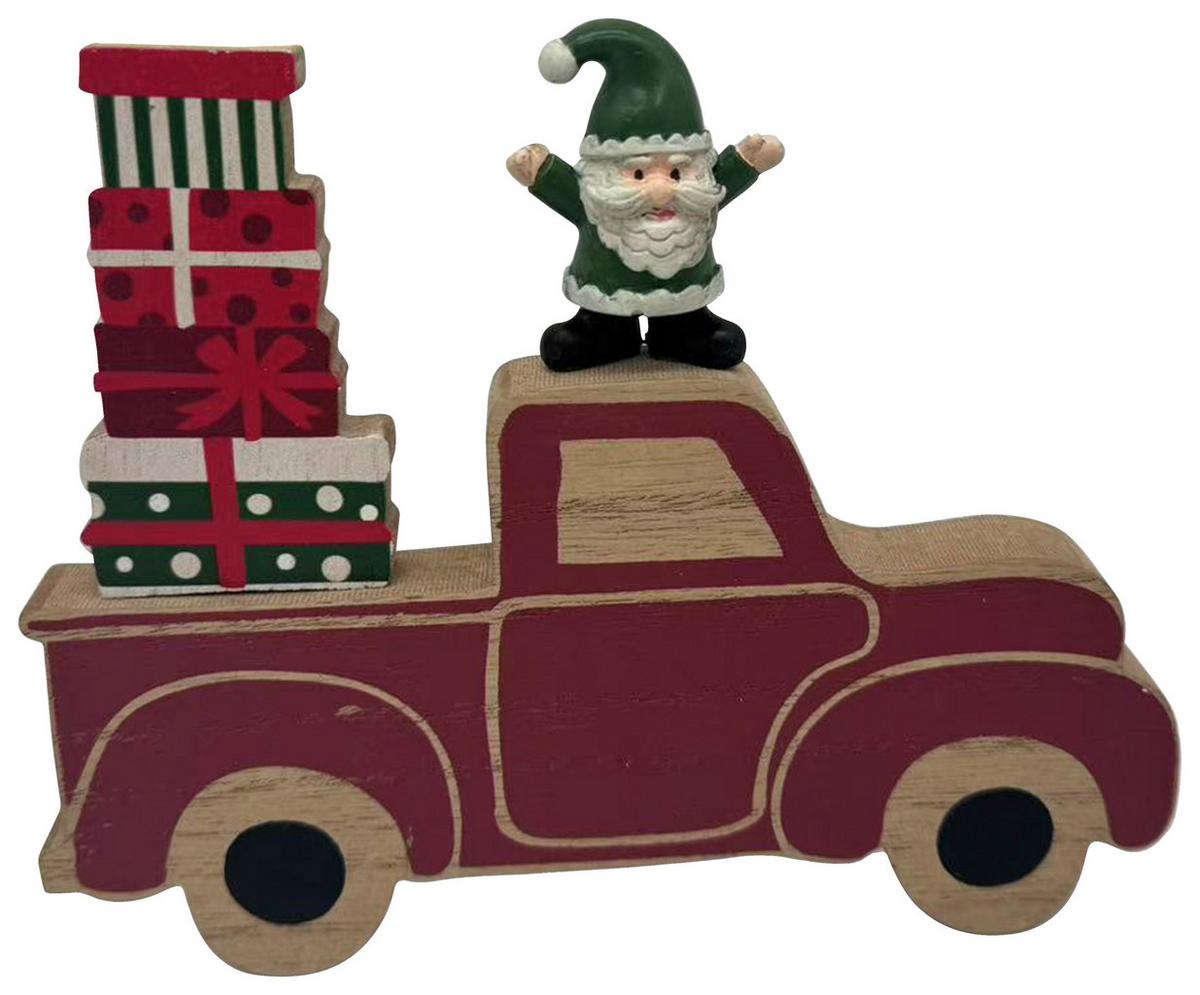 Dekorační vůz SANTA - zelená/přírodní barvy, Konvenční, kompozitní dřevo/plast (16/13/1,5cm) - Mömax