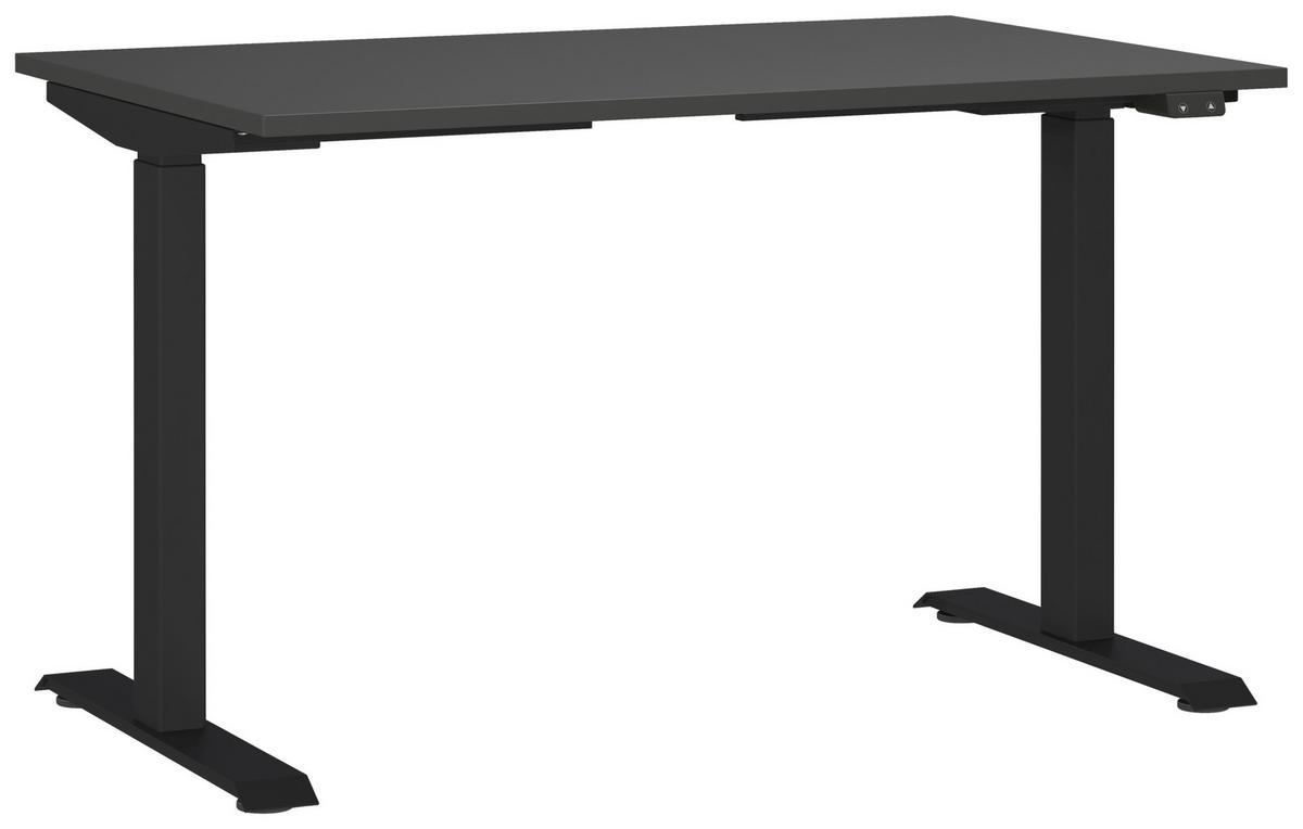 Schreibtisch Schwarz/graphitfarben L: 120cm - Schwarz/Graphitfarben, MODERN, Holzwerkstoff/Metall (120/80/72-120cm) - Germania