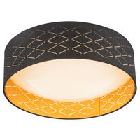 Led-deckenleuchte Ø 40 Cm Rund - Goldfarben/Schwarz, KONVENTIONELL, Textil/Metall (40/12cm) - Globo