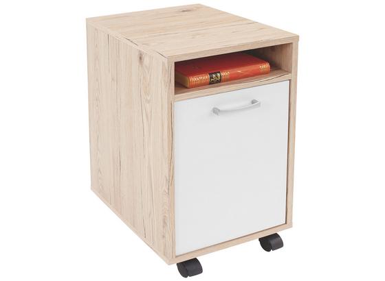 Pojízdný Kontejner Laurenc - bílá/barvy dubu, Moderní, umělá hmota (33/59,5/38cm) Pojízdný Kontejner Laurenc - bílá/barvy dubu, Moderní, umělá hmota (33/59,5/38cm)