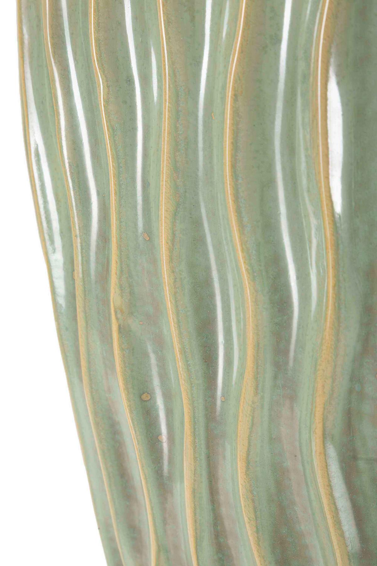 Vase Venice Grün B: 27 cm - Grün, Basics, Keramik (27/46,5/14cm)