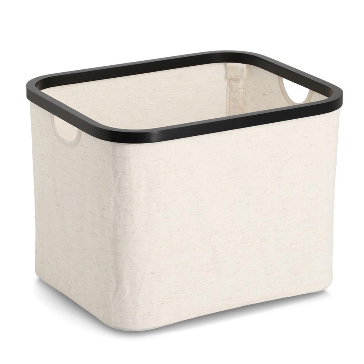 Aufbewahrungskörbchen Kunststoff, creme/Schwarz - Creme, Basics, Kunststoff (40,5/33/30cm) - Zeller Present