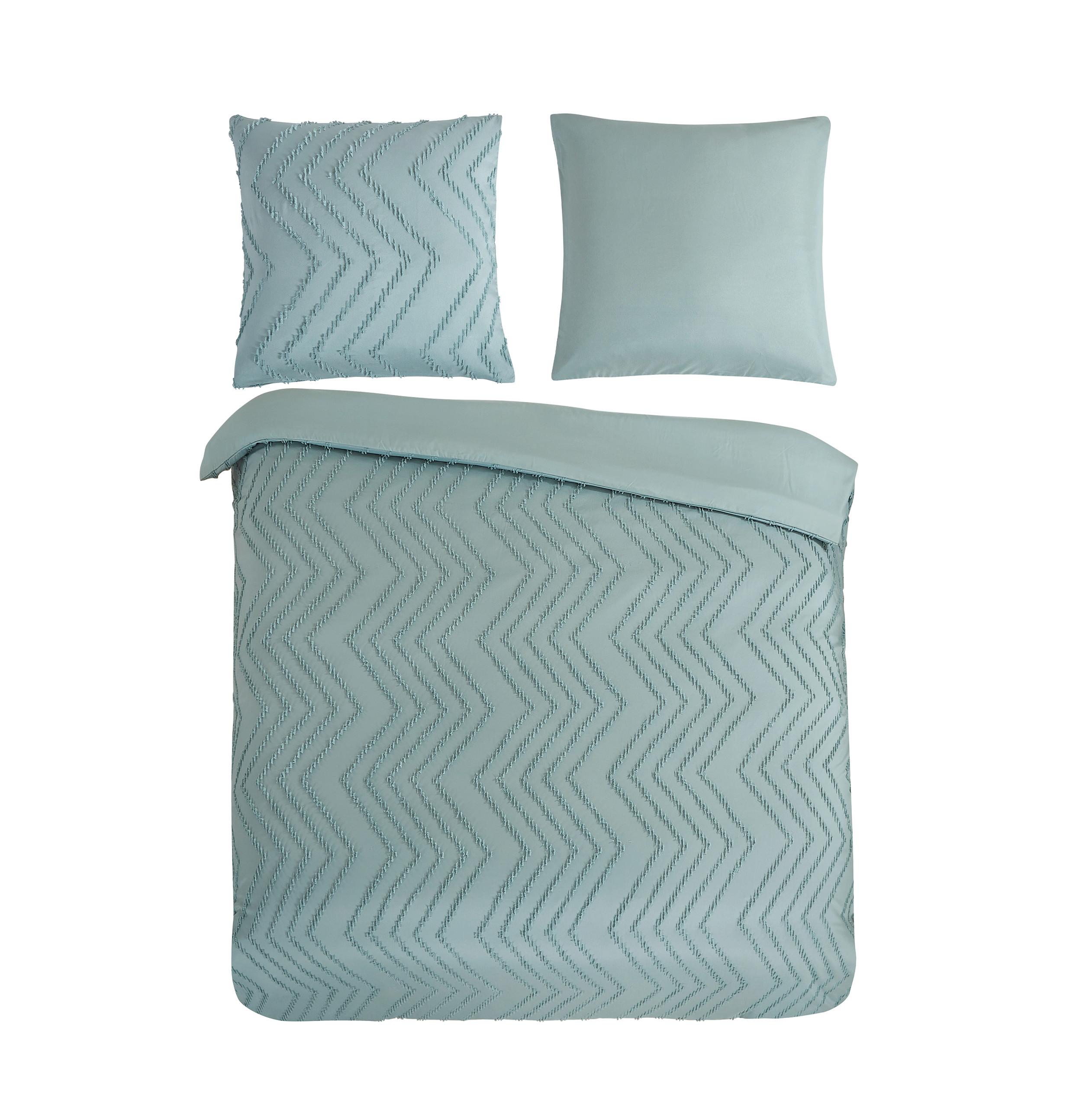 Bettwäsche Zigzag Grün Jadegrün 200x200 Cm - Jadegrün, Basics, Textil (200/200cm)