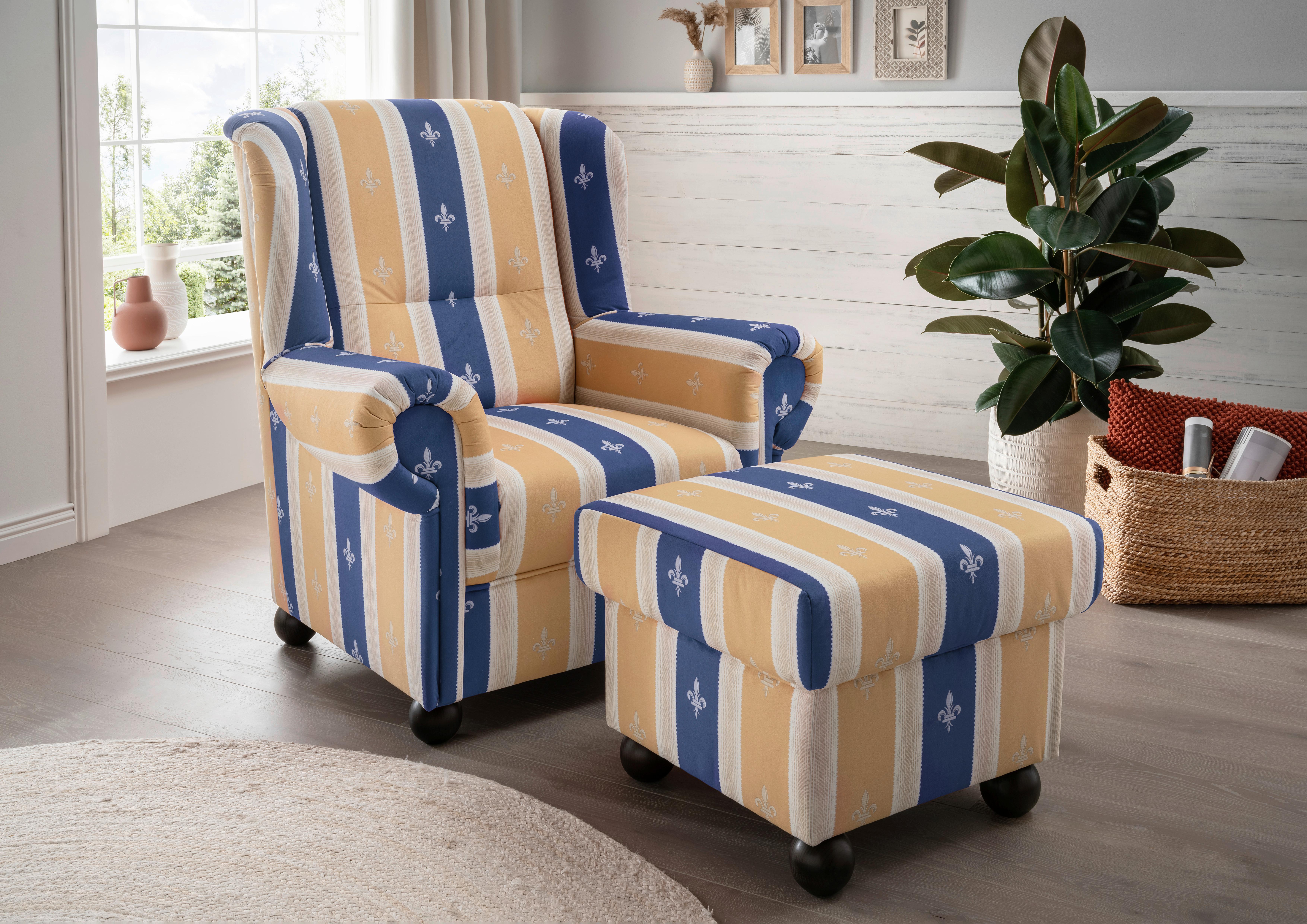 Sesselset Torello 2-teilig Blau B: 92 Cm - Blau, KONVENTIONELL, Textil (92/102/145cm) - Livetastic