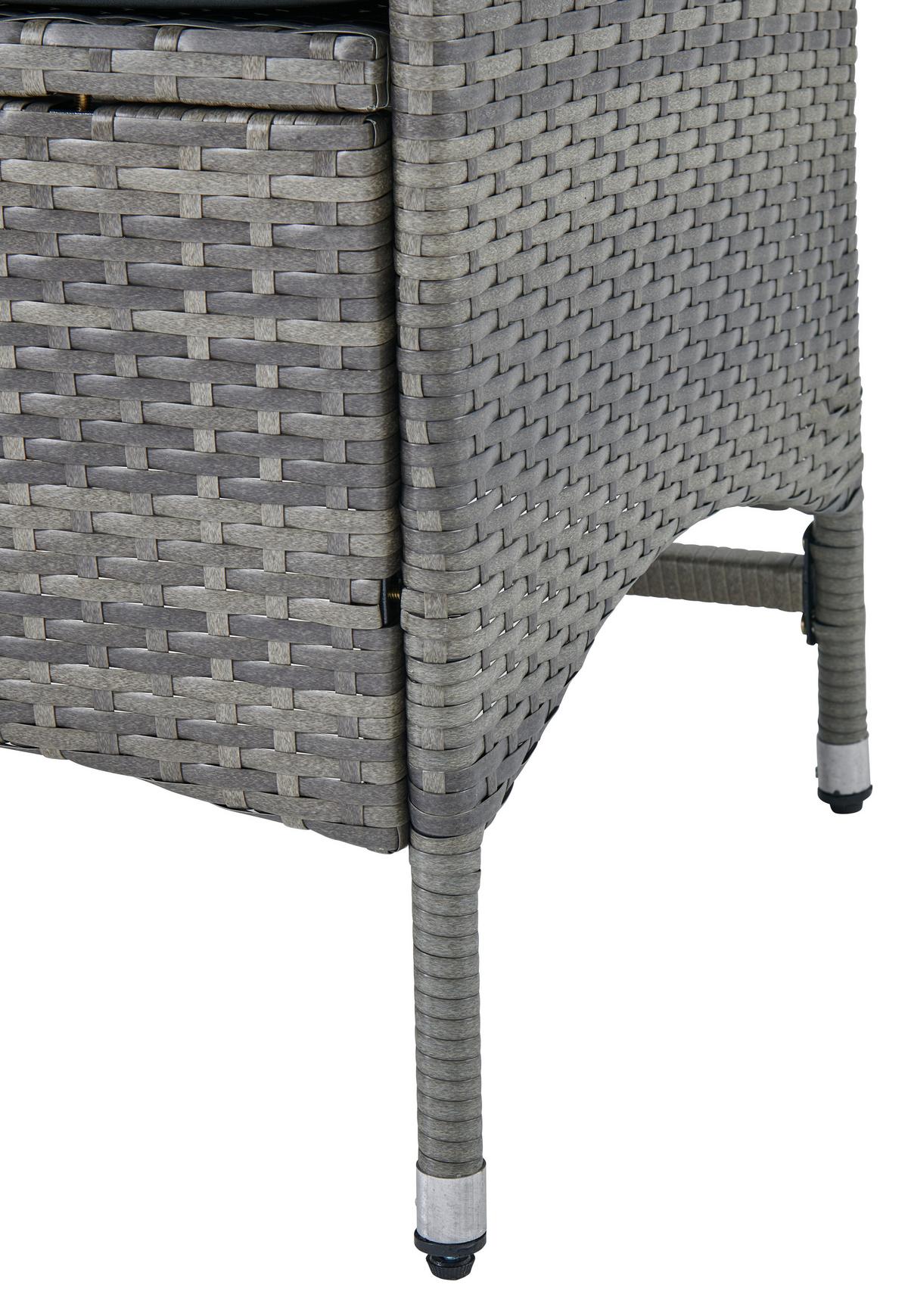 Gartengarnitur Korfu 7-teilig Aus Poly-Rattan Mit Kissen - Grau, MODERN, Holz/Kunststoff (150/90/75cm) - Luca Bessoni