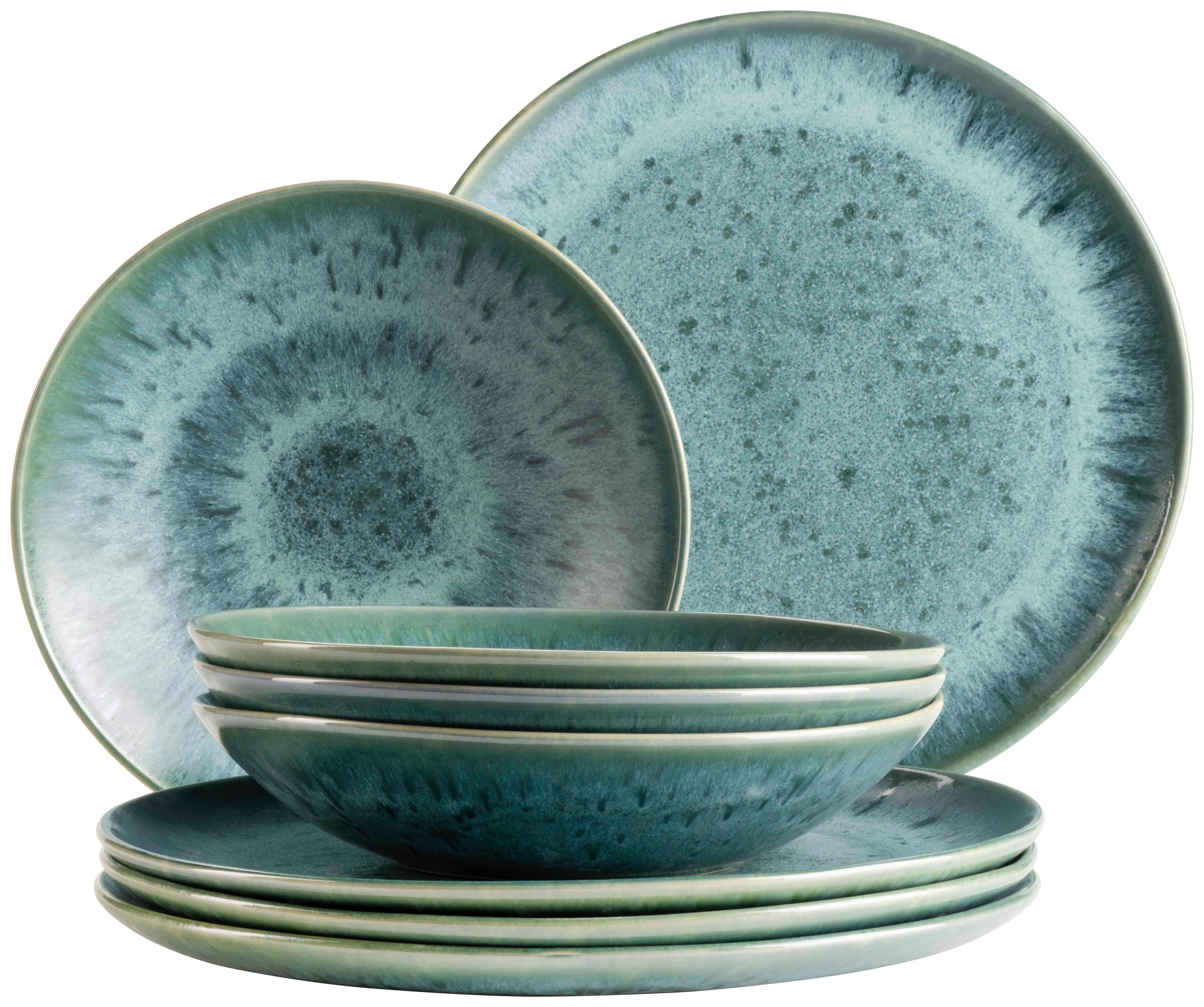 TAFELSERVICE Carellia Blau, 8-teilig - Blau, Trend, Keramik - Mäser