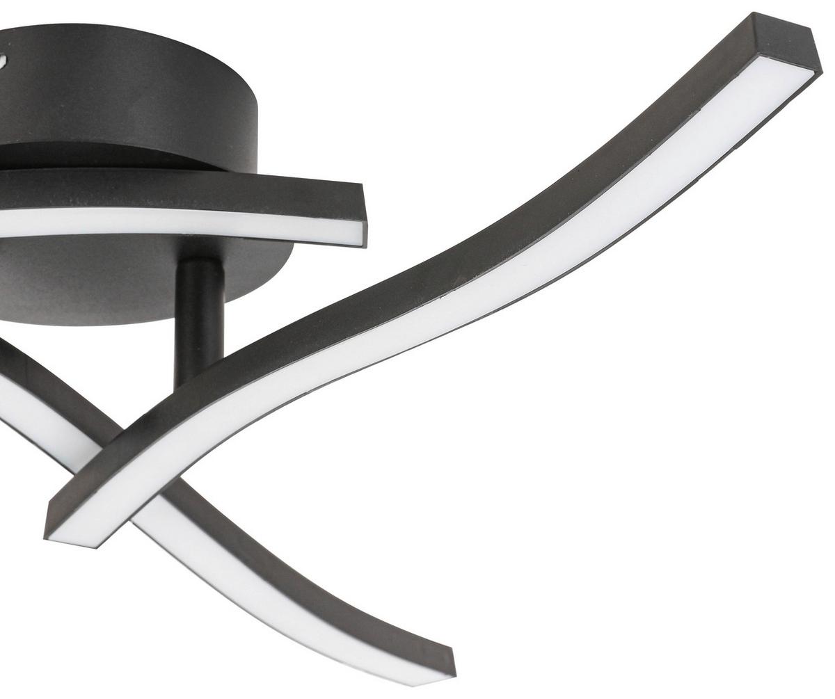 LED-Deckenleuchte Samira - Schwarz, MODERN, Kunststoff/Metall (56/56/11cm) - Luca Bessoni