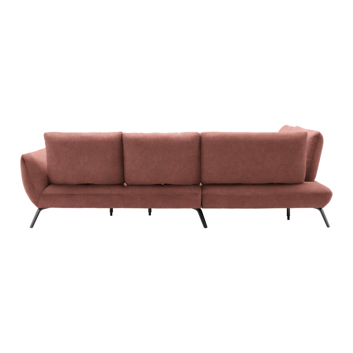 Rohová sedačka TRENDY, levá, starorůžová - starorůžová/černá, Moderní, kov/kompozitní dřevo (250/93/310cm) - Premium Living