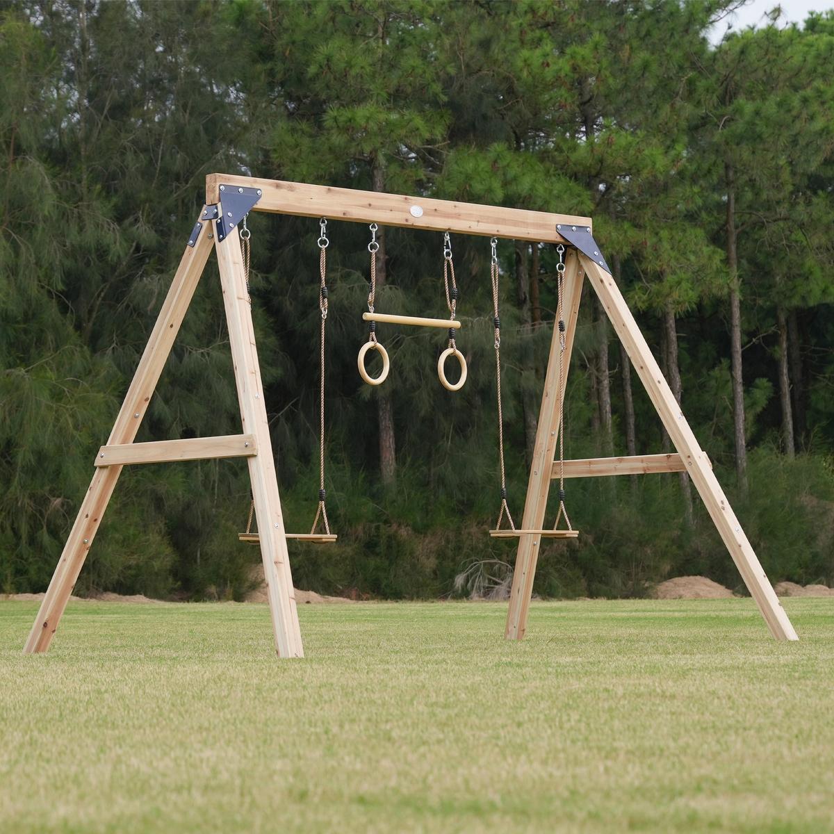 Schaukel A030.510.00 - Braun, KONVENTIONELL, Holz/Metall (186/208/299cm) - Ambia Garden
